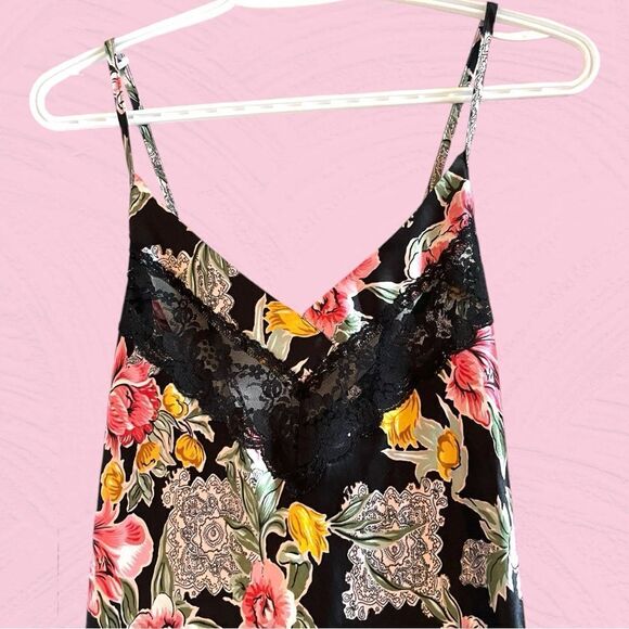 Vintage floral satin midi slip dress - Picture 7 of 14